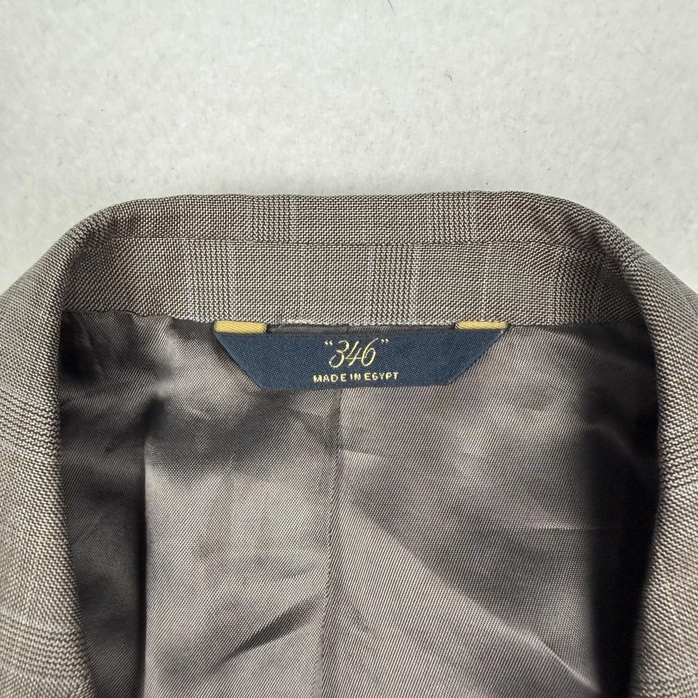 Brooks Brothers 346 Suit Mens 42R Brown Plaid Wool 2 Piece Two Button Madison